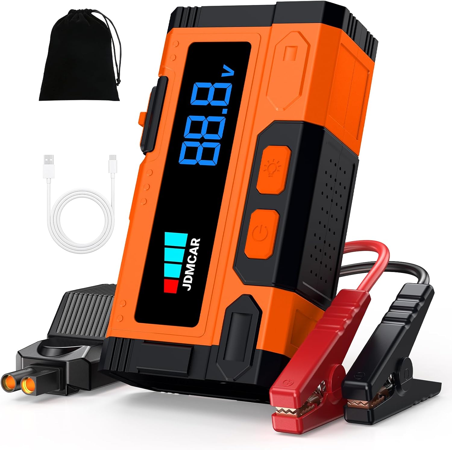 JDMCAR Arrancador de Baterias de Coche – 𝟏𝟎𝟎𝟎𝟎𝐀 𝟏𝟐𝐕 Jump Starter